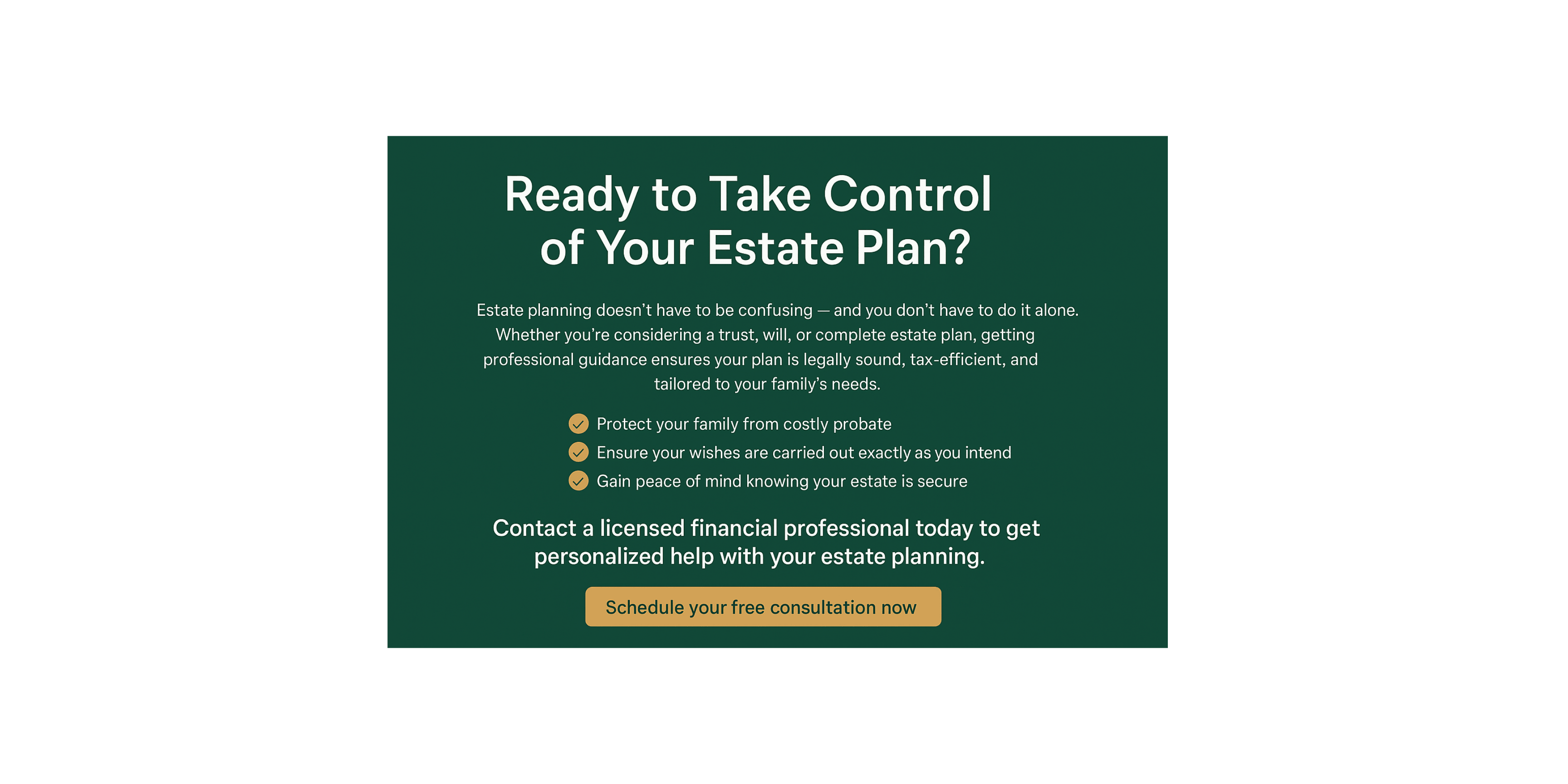 Consult a Local Licensed Financial Professional