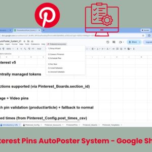 Pinterest Pins AutoPoster System - Google Sheet